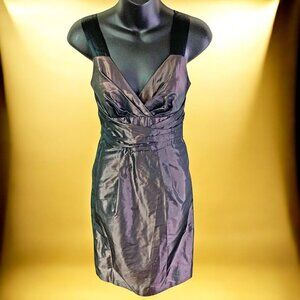 BANANA REPUBLIC Iridescent‎ Eggplant Taffeta Cocktail Dress